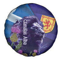 Cianalas Alba Scotland Spare Tire Cover Scottish Lion and Thistle Purple Version