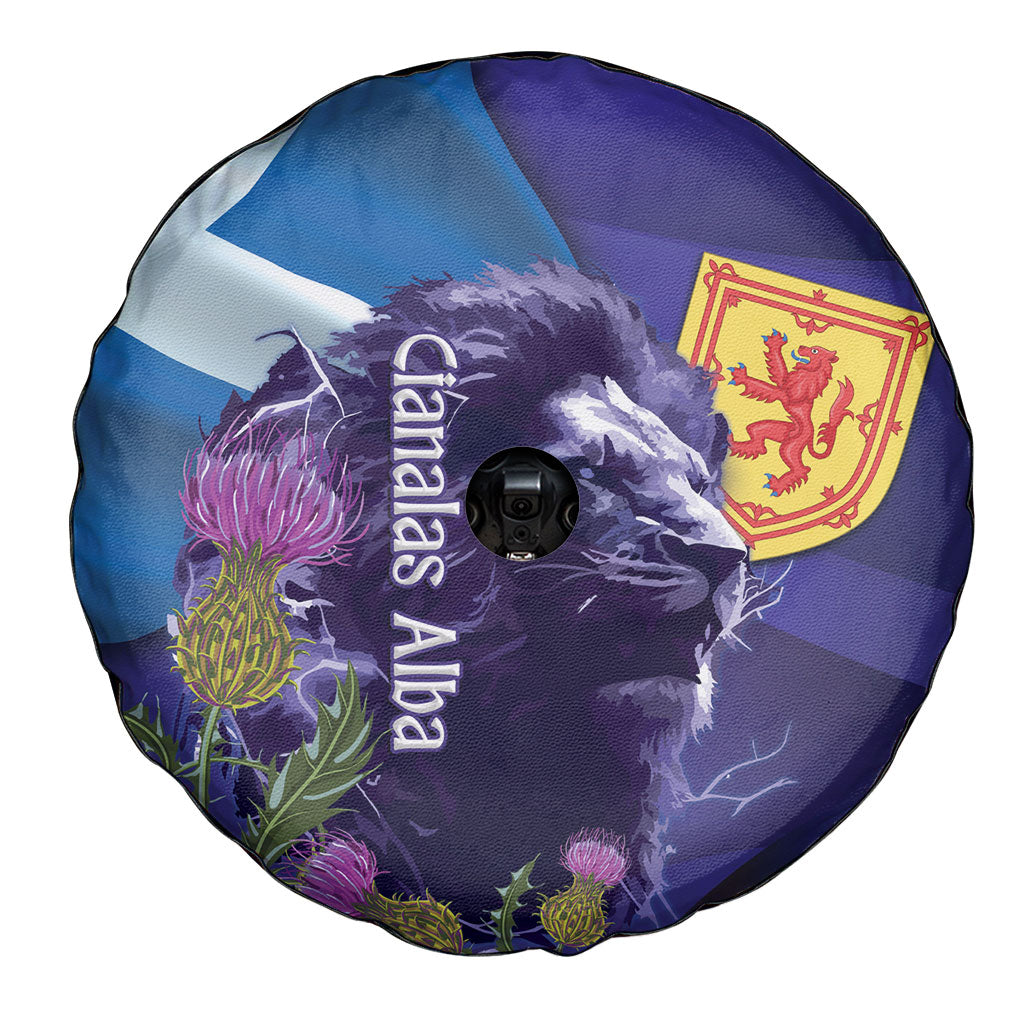 Cianalas Alba Scotland Spare Tire Cover Scottish Lion and Thistle Purple Version
