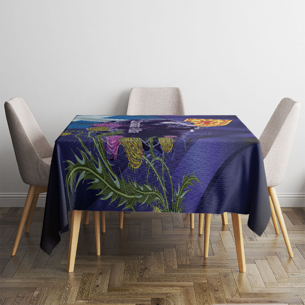 Cianalas Alba Scotland Tablecloth Scottish Lion and Thistle Purple Version