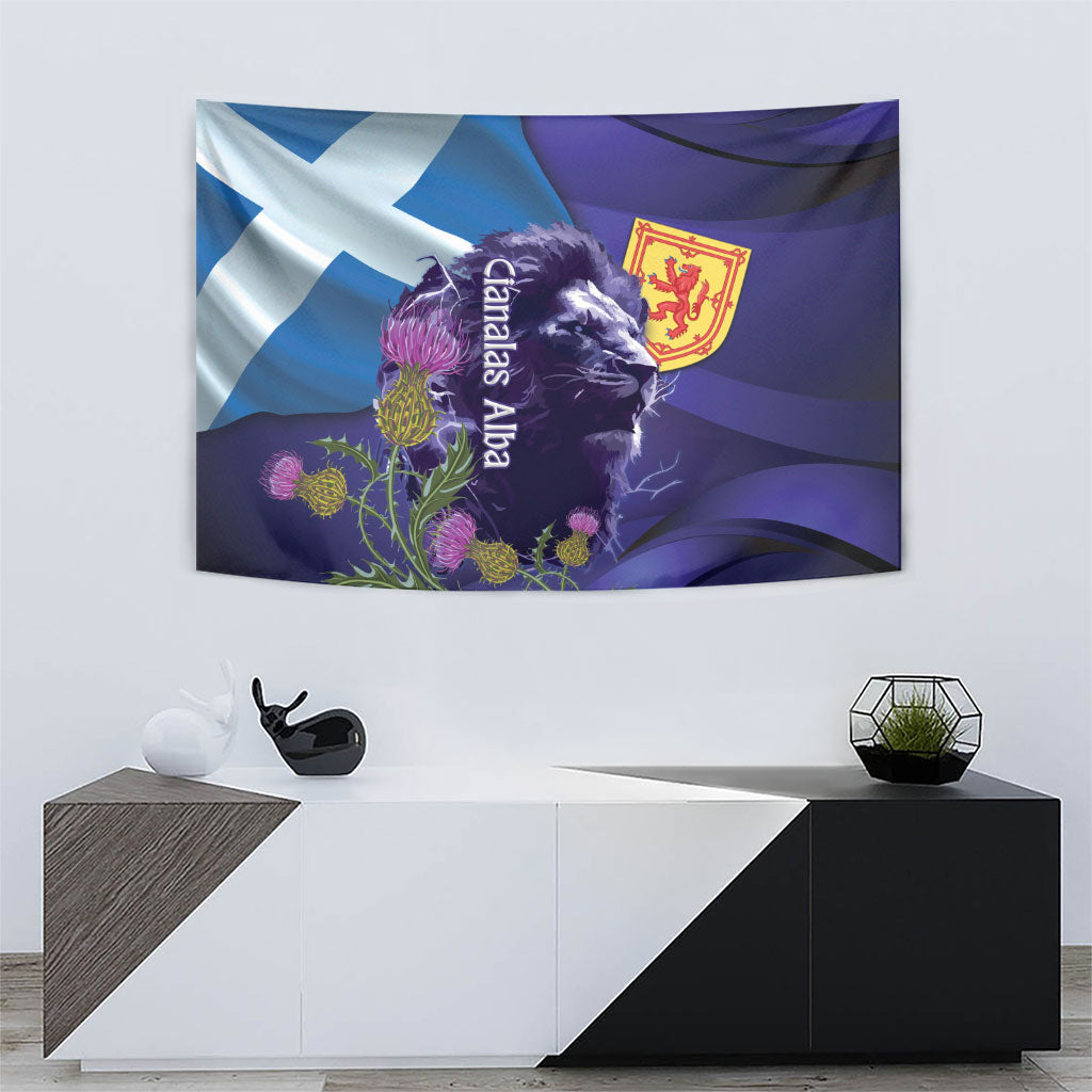 Cianalas Alba Scotland Tapestry Scottish Lion and Thistle Purple Version
