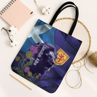 Cianalas Alba Scotland Tote Bag Scottish Lion and Thistle Purple Version