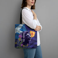 Cianalas Alba Scotland Tote Bag Scottish Lion and Thistle Purple Version