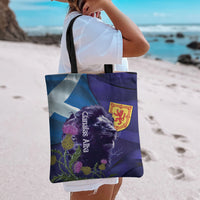 Cianalas Alba Scotland Tote Bag Scottish Lion and Thistle Purple Version