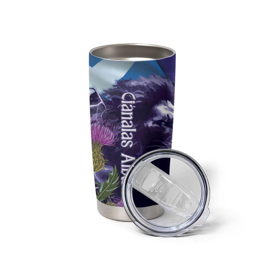 Cianalas Alba Scotland Tumbler Cup Scottish Lion and Thistle Purple Version