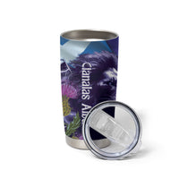 Cianalas Alba Scotland Tumbler Cup Scottish Lion and Thistle Purple Version
