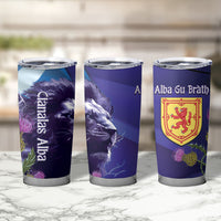 Cianalas Alba Scotland Tumbler Cup Scottish Lion and Thistle Purple Version