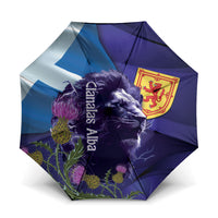 Cianalas Alba Scotland Umbrella Scottish Lion and Thistle Purple Version