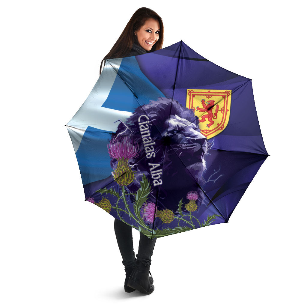Cianalas Alba Scotland Umbrella Scottish Lion and Thistle Purple Version