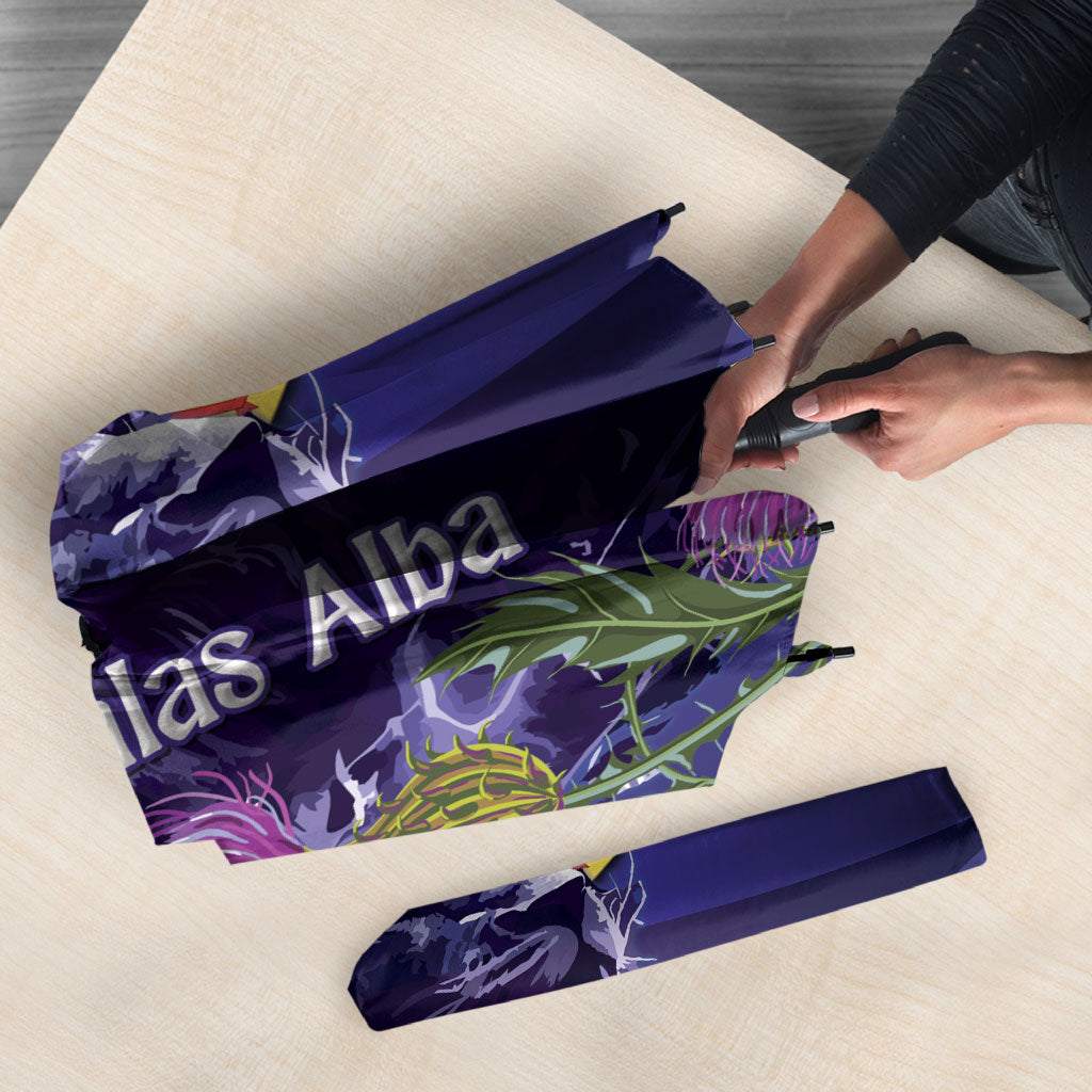 Cianalas Alba Scotland Umbrella Scottish Lion and Thistle Purple Version
