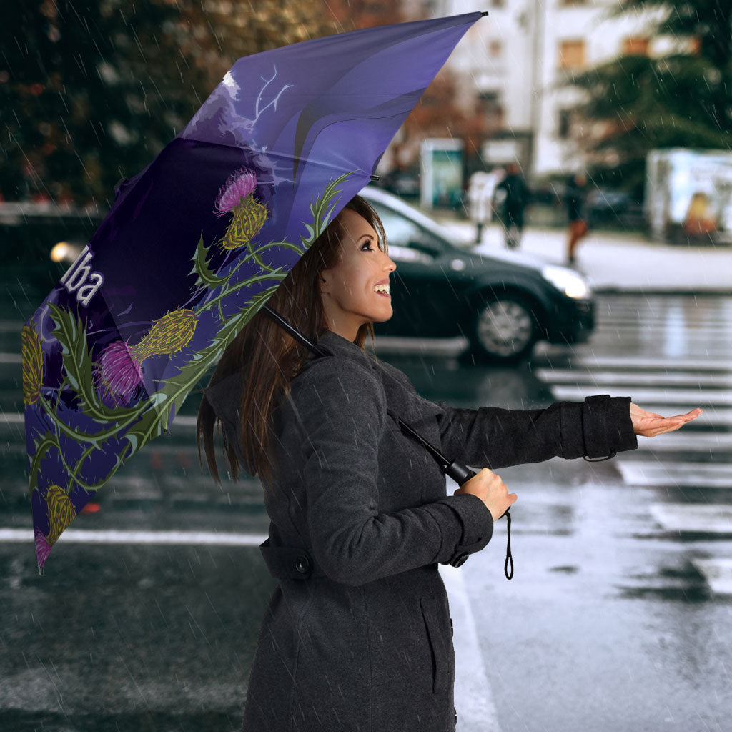 Cianalas Alba Scotland Umbrella Scottish Lion and Thistle Purple Version