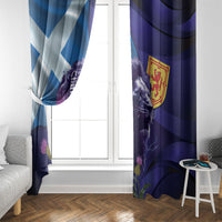 Cianalas Alba Scotland Window Curtain Scottish Lion and Thistle Purple Version