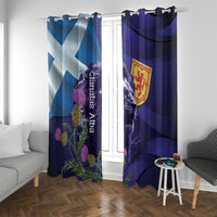 Cianalas Alba Scotland Window Curtain Scottish Lion and Thistle Purple Version