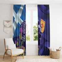 Cianalas Alba Scotland Window Curtain Scottish Lion and Thistle Purple Version