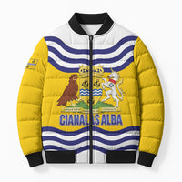 Cianalas Alba Outer Hebrides Bomber Puffer Jacket Scotland Western Isles Flag Color