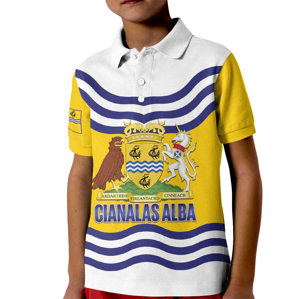 Cianalas Alba Outer Hebrides Kid Polo Shirt Scotland Western Isles Flag Color
