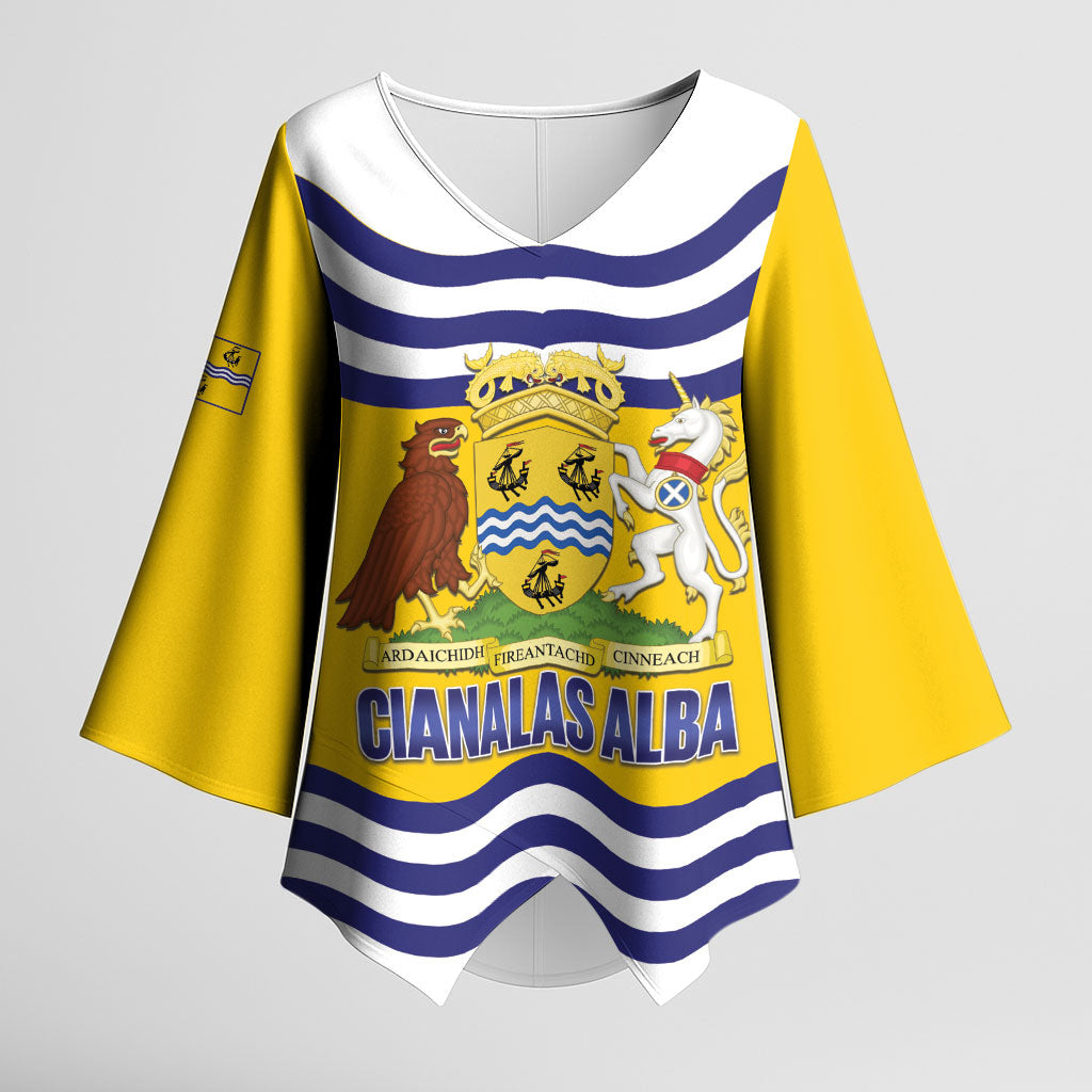 Cianalas Alba Outer Hebrides Kimono Sleeve Blouse Scotland Western Isles Flag Color