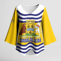 Cianalas Alba Outer Hebrides Kimono Sleeve Blouse Scotland Western Isles Flag Color