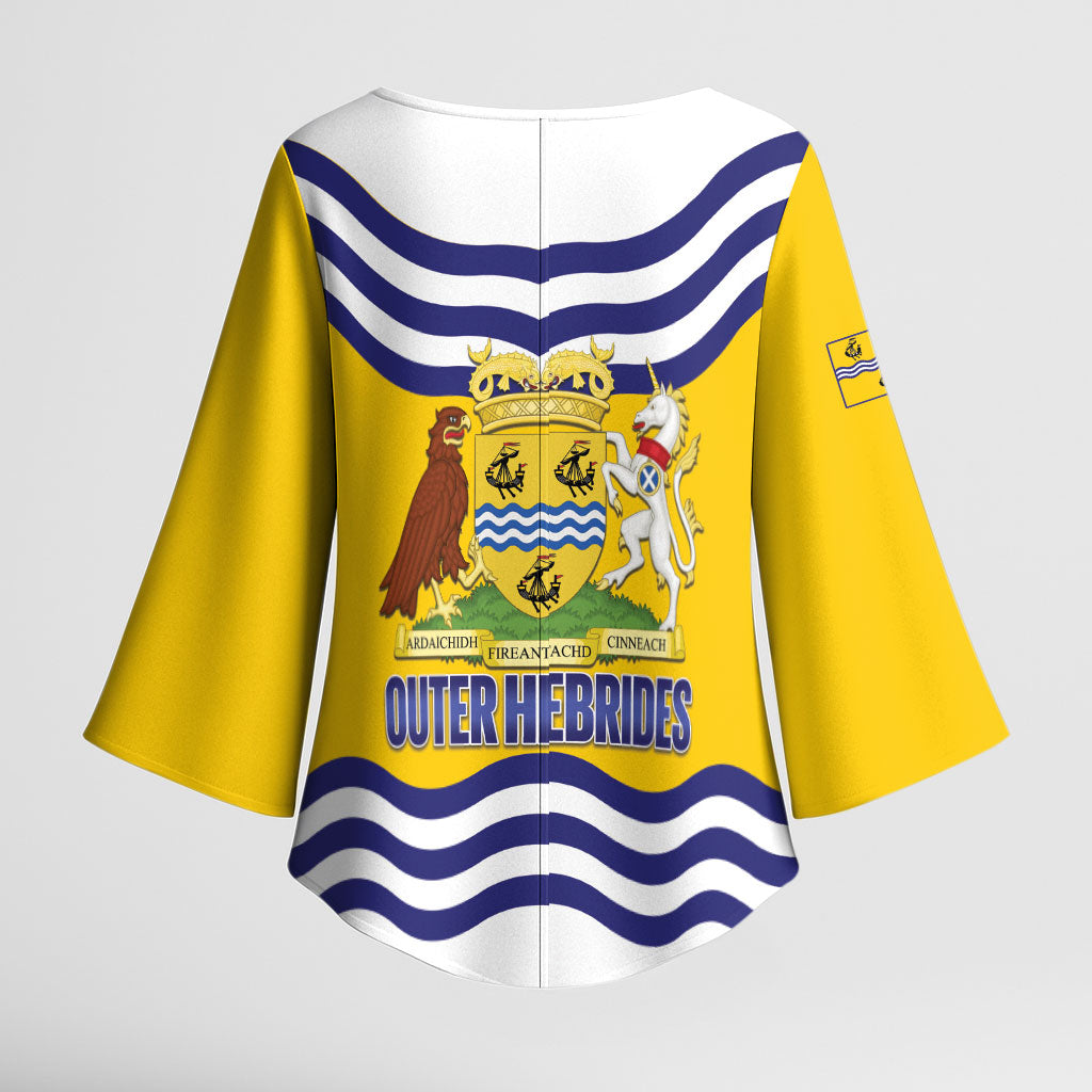 Cianalas Alba Outer Hebrides Kimono Sleeve Blouse Scotland Western Isles Flag Color