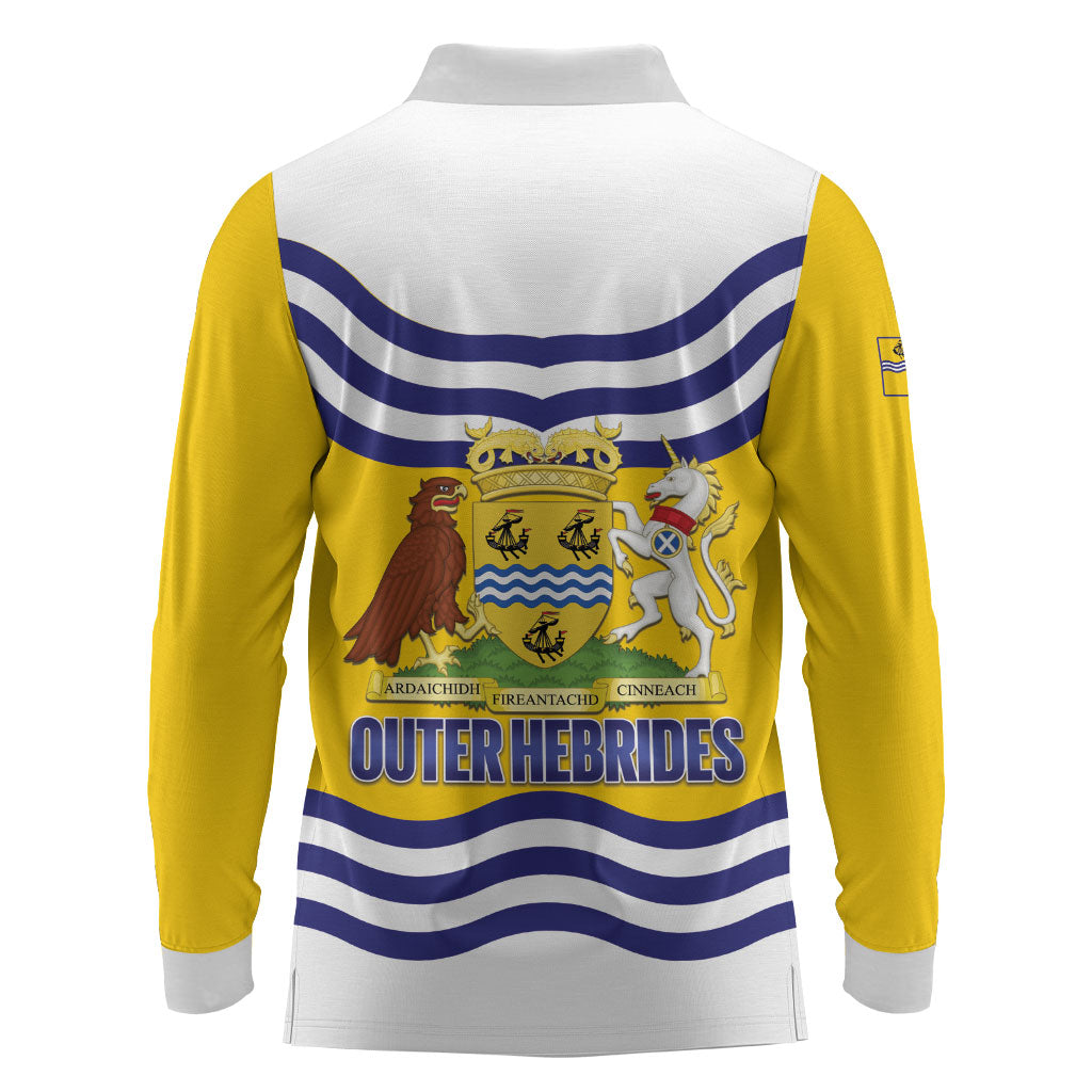 Cianalas Alba Outer Hebrides Long Sleeve Polo Shirt Scotland Western Isles Flag Color