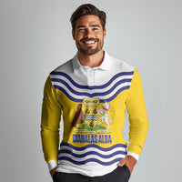 Cianalas Alba Outer Hebrides Long Sleeve Polo Shirt Scotland Western Isles Flag Color