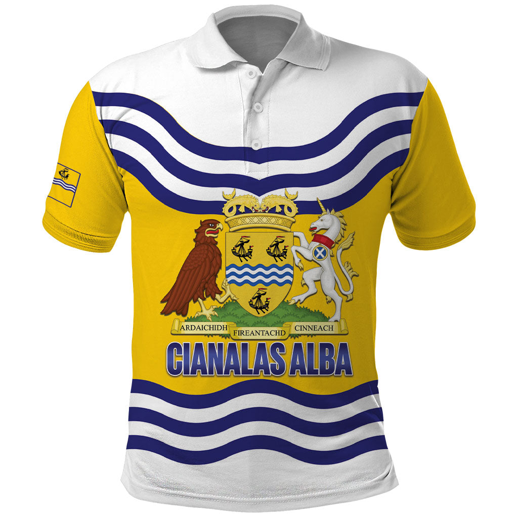 Cianalas Alba Outer Hebrides Polo Shirt Scotland Western Isles Flag Color