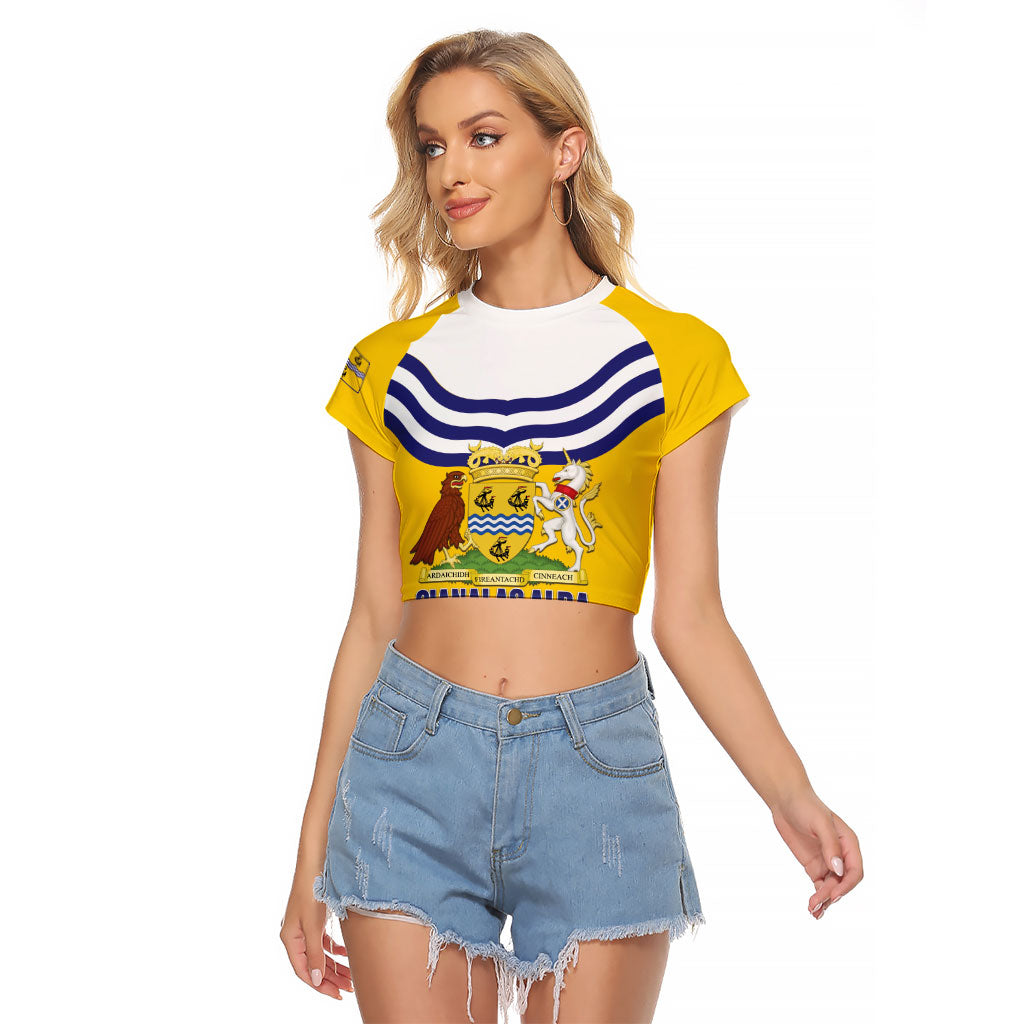 Cianalas Alba Outer Hebrides Raglan Cropped T Shirt Scotland Western Isles Flag Color