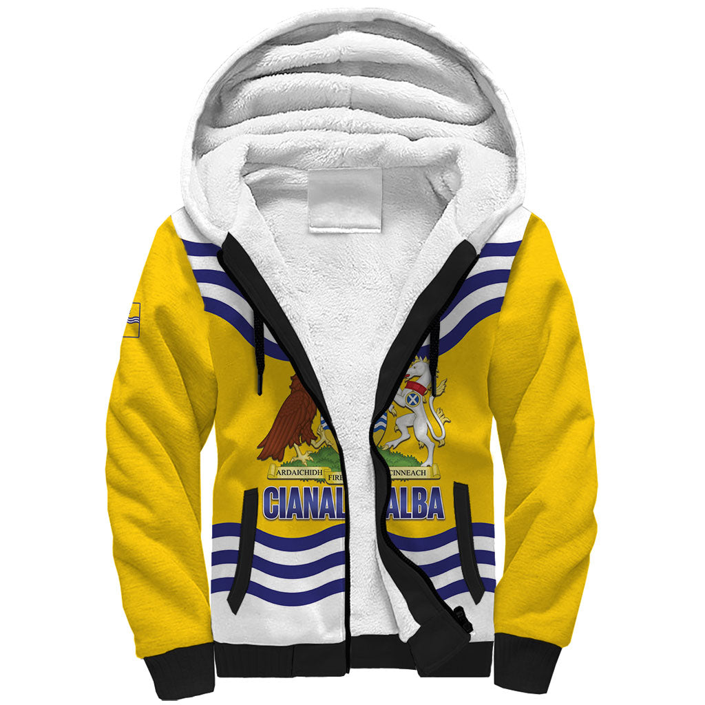 Cianalas Alba Outer Hebrides Sherpa Hoodie Scotland Western Isles Flag Color