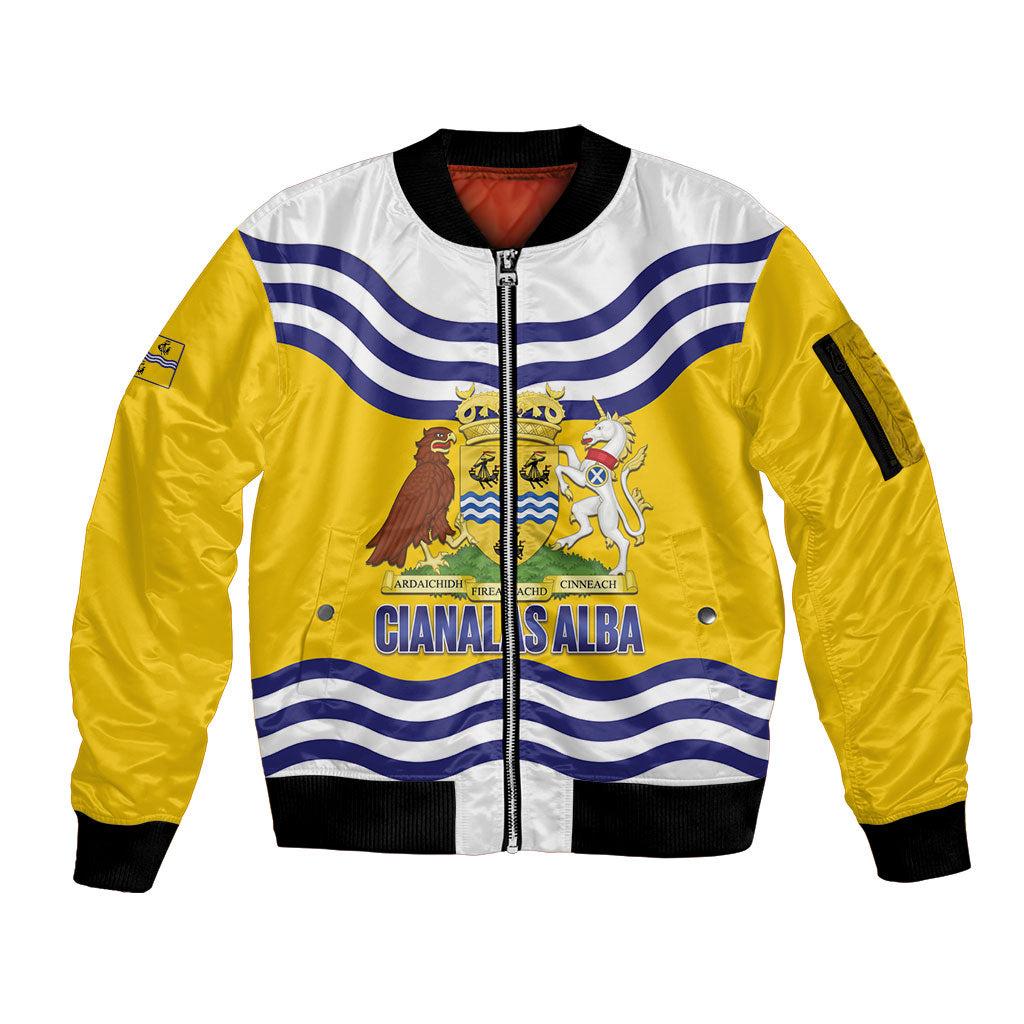 Cianalas Alba Outer Hebrides Sleeve Zip Bomber Jacket Scotland Western Isles Flag Color