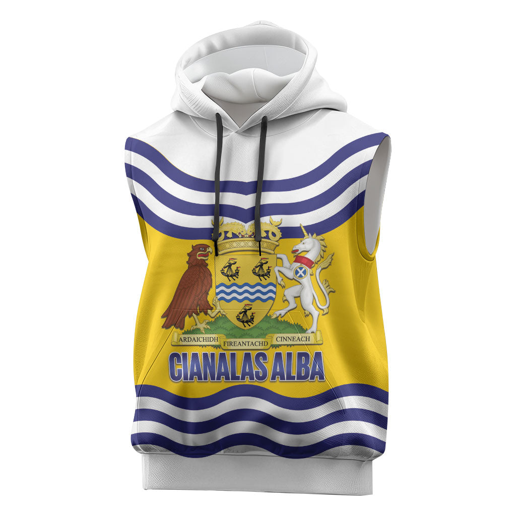 Cianalas Alba Outer Hebrides Sleeveless Hoodie Scotland Western Isles Flag Color
