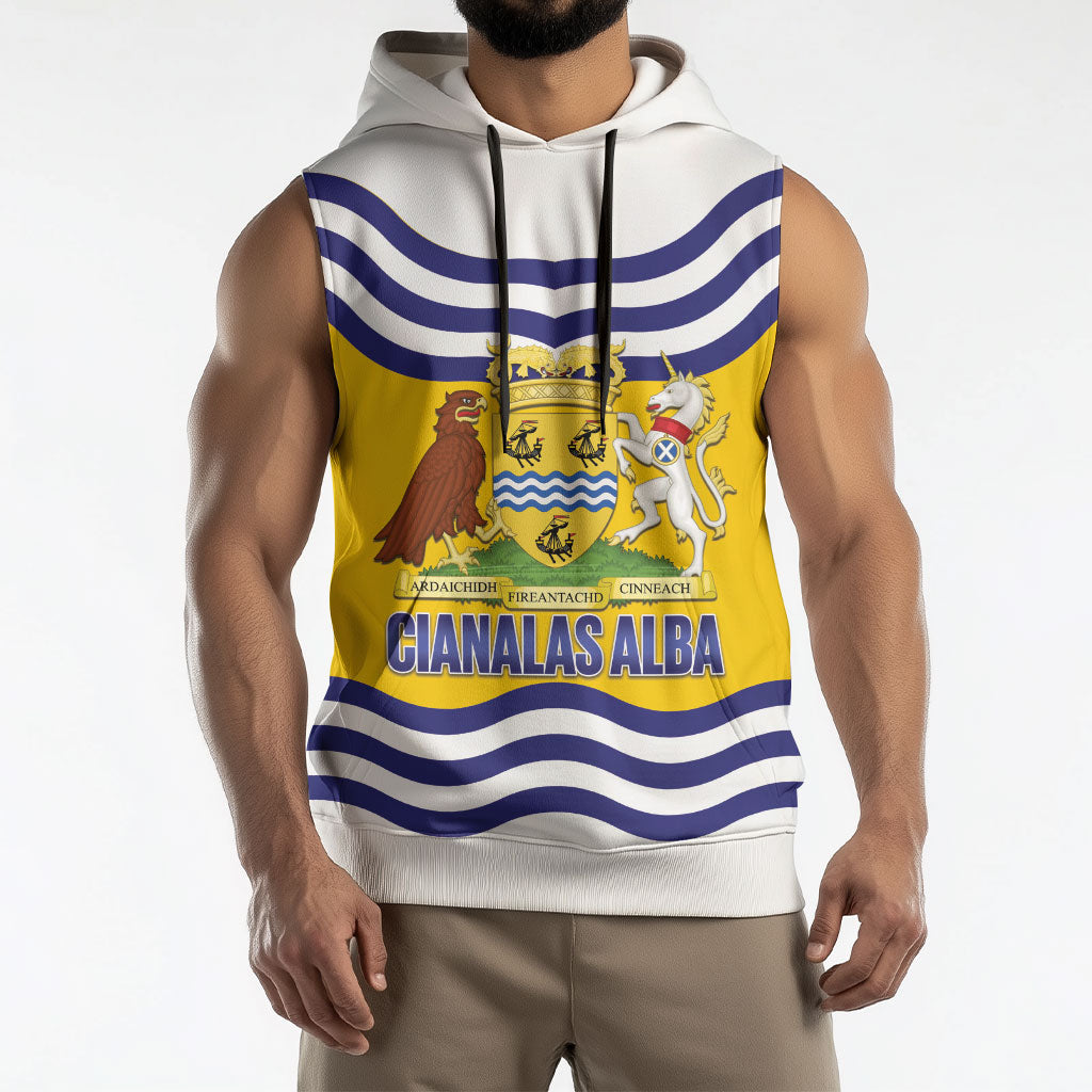 Cianalas Alba Outer Hebrides Sleeveless Hoodie Scotland Western Isles Flag Color