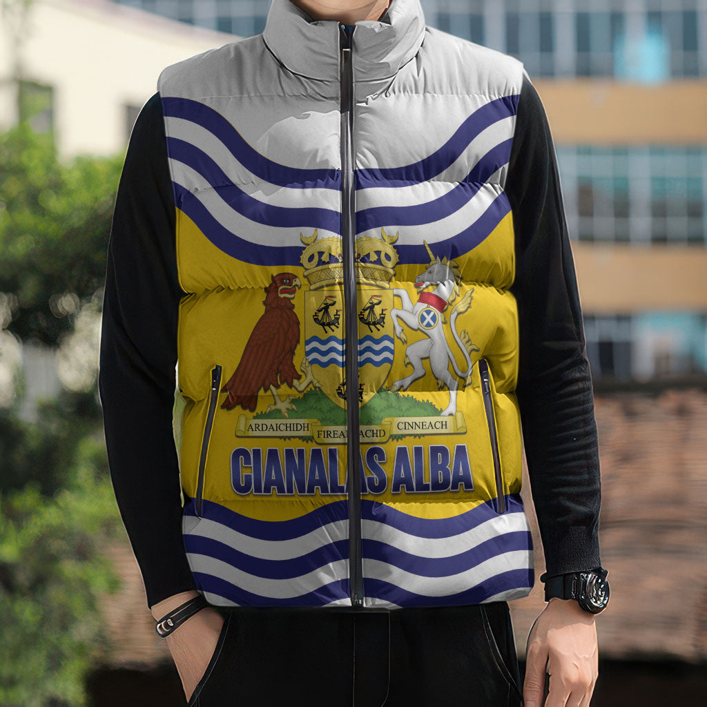 Cianalas Alba Outer Hebrides Sleeveless Puffer Jacket Scotland Western Isles Flag Color