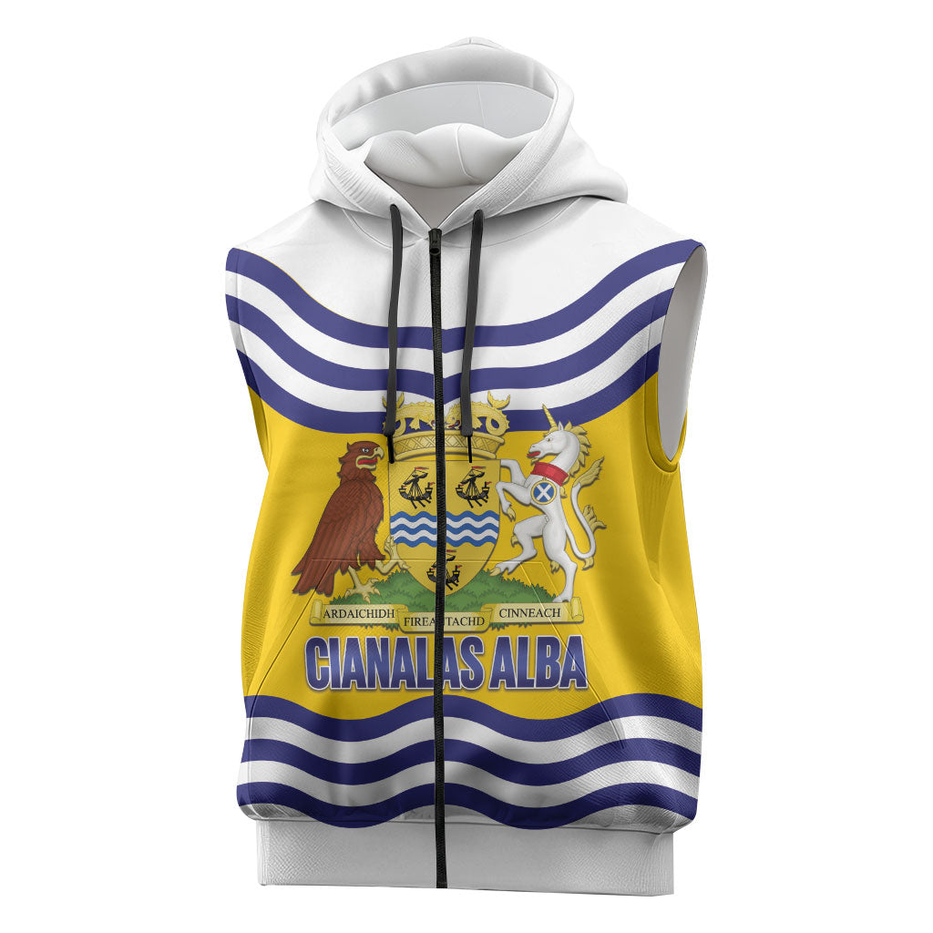 Cianalas Alba Outer Hebrides Sleeveless Zip Hoodie Scotland Western Isles Flag Color
