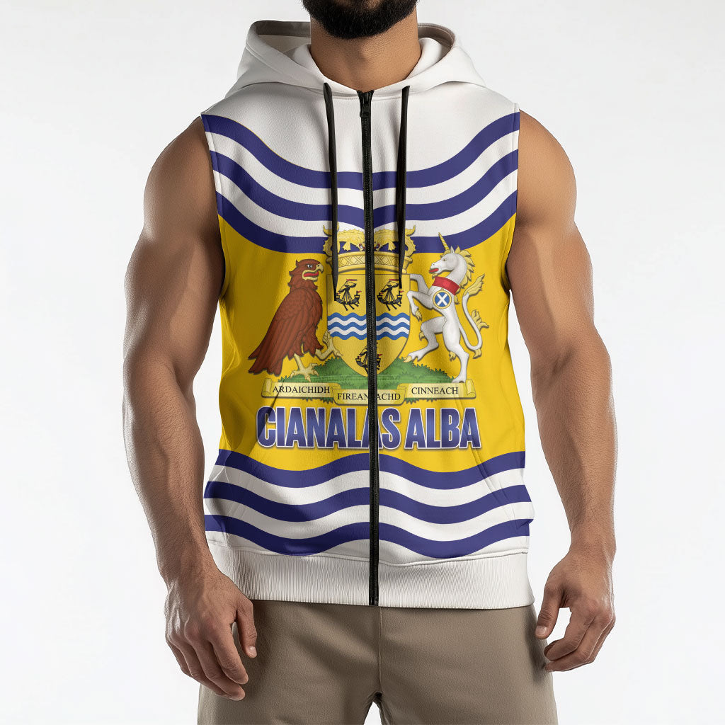 Cianalas Alba Outer Hebrides Sleeveless Zip Hoodie Scotland Western Isles Flag Color