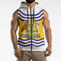 Cianalas Alba Outer Hebrides Sleeveless Zip Hoodie Scotland Western Isles Flag Color