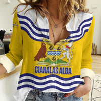 Cianalas Alba Outer Hebrides Women Casual Shirt Scotland Western Isles Flag Color