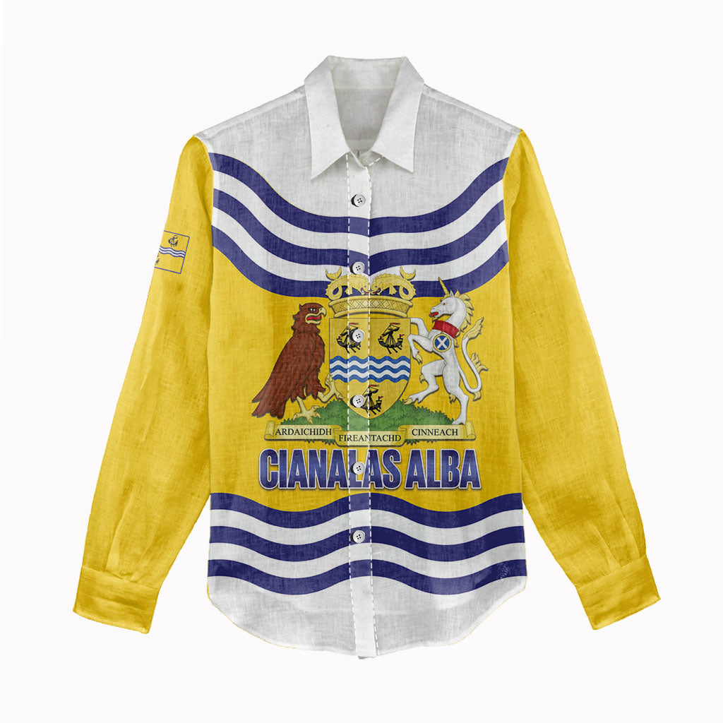 Cianalas Alba Outer Hebrides Women Casual Shirt Scotland Western Isles Flag Color