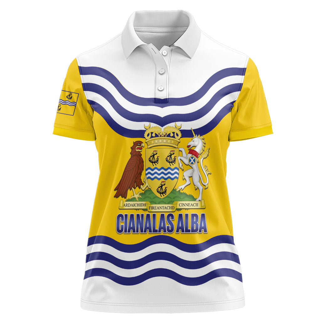 Cianalas Alba Outer Hebrides Women Polo Shirt Scotland Western Isles Flag Color