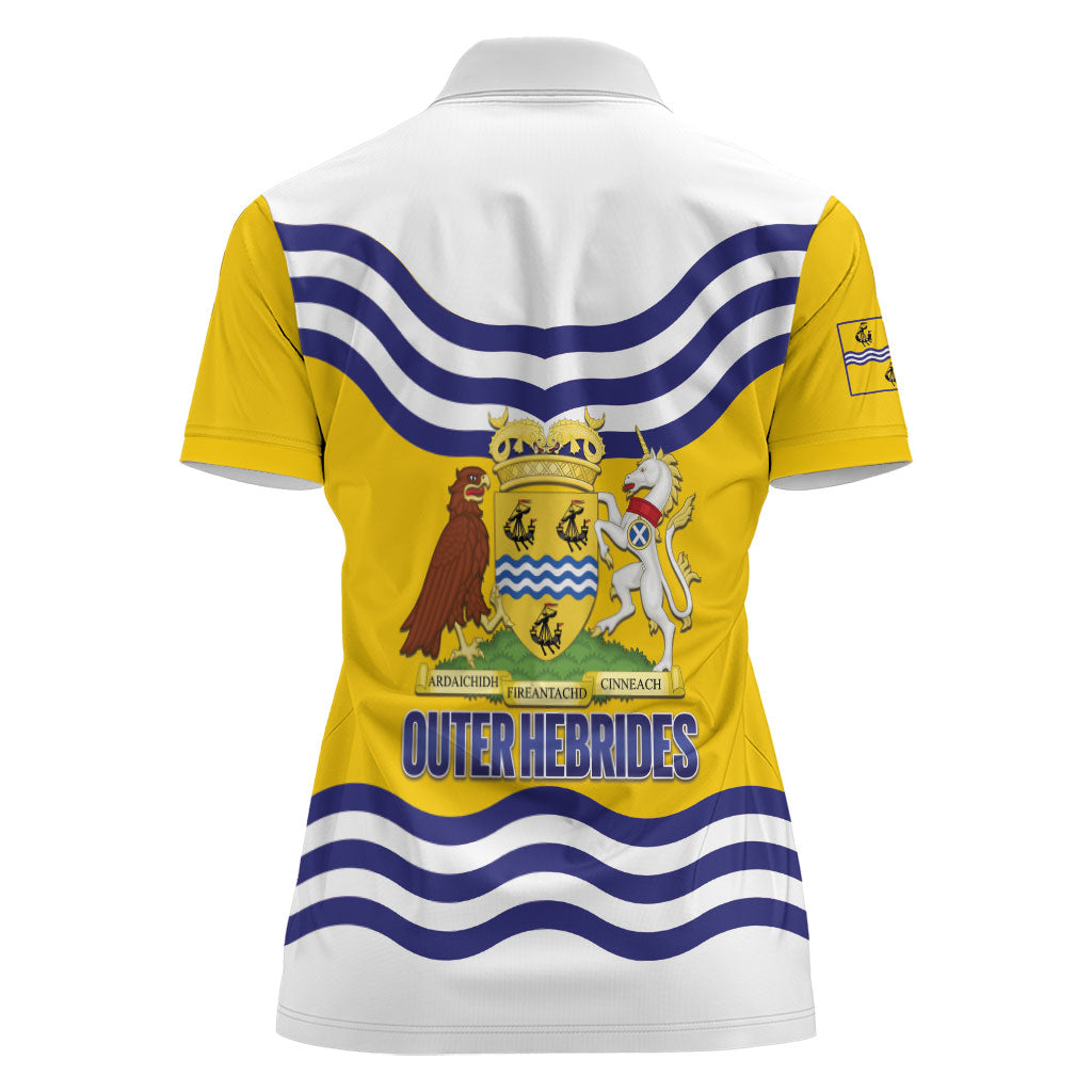 Cianalas Alba Outer Hebrides Women Polo Shirt Scotland Western Isles Flag Color