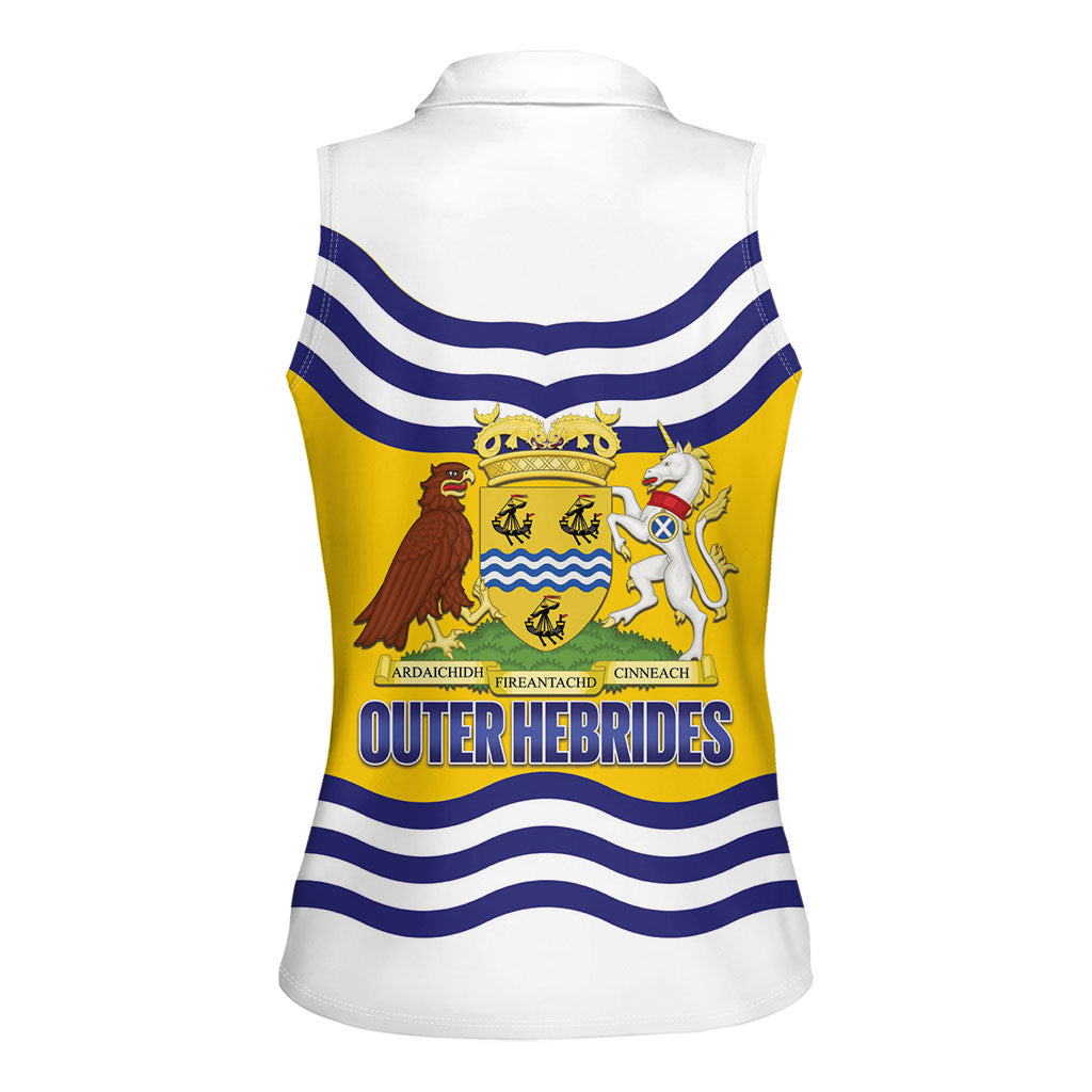 Cianalas Alba Outer Hebrides Women Sleeveless Polo Shirt Scotland Western Isles Flag Color
