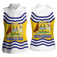Cianalas Alba Outer Hebrides Women Sleeveless Polo Shirt Scotland Western Isles Flag Color