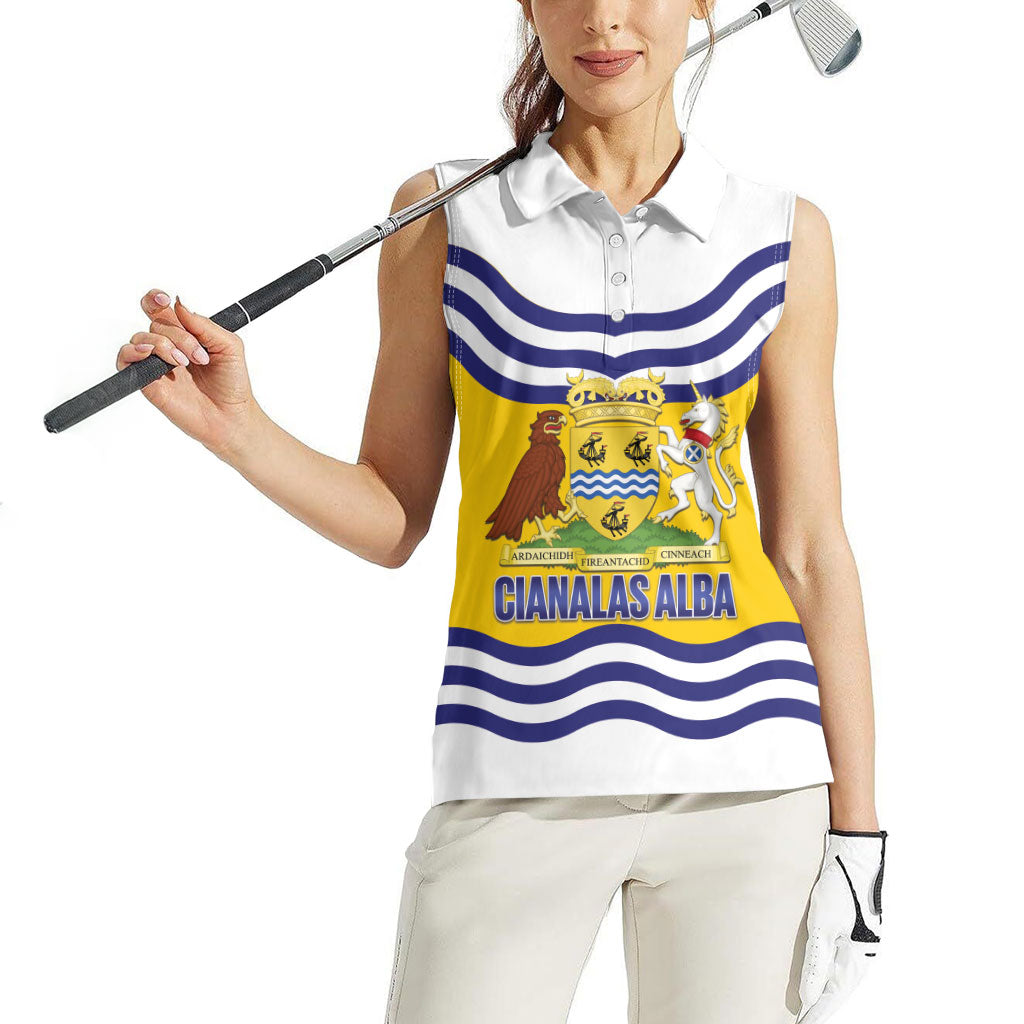 Cianalas Alba Outer Hebrides Women Sleeveless Polo Shirt Scotland Western Isles Flag Color