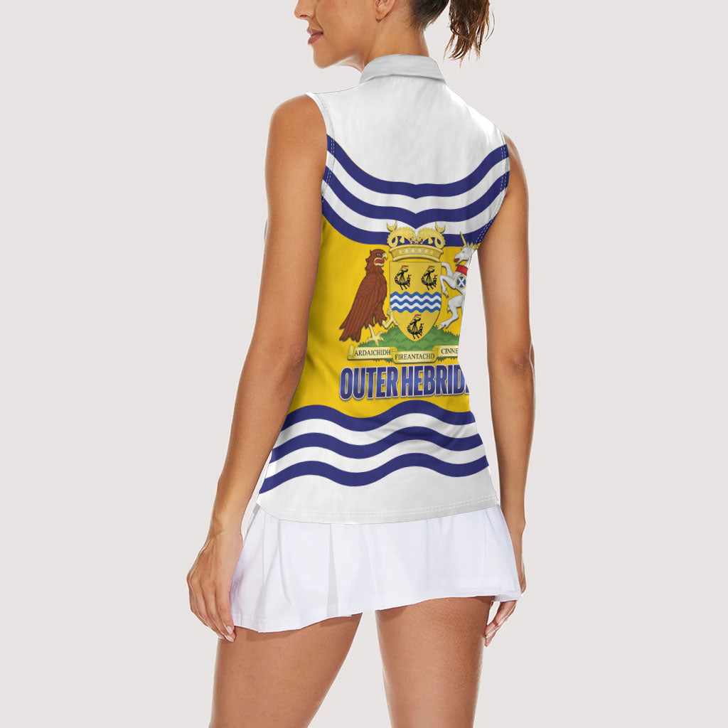 Cianalas Alba Outer Hebrides Women Sleeveless Polo Shirt Scotland Western Isles Flag Color