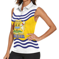 Cianalas Alba Outer Hebrides Women Sleeveless Polo Shirt Scotland Western Isles Flag Color