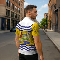 Cianalas Alba Outer Hebrides Zipper Polo Shirt Scotland Western Isles Flag Color