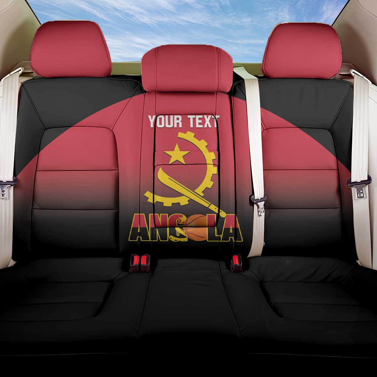 Angola Basketball Custom Back Car Seat Cover Go Champions Angolan - Wonder Print Shop