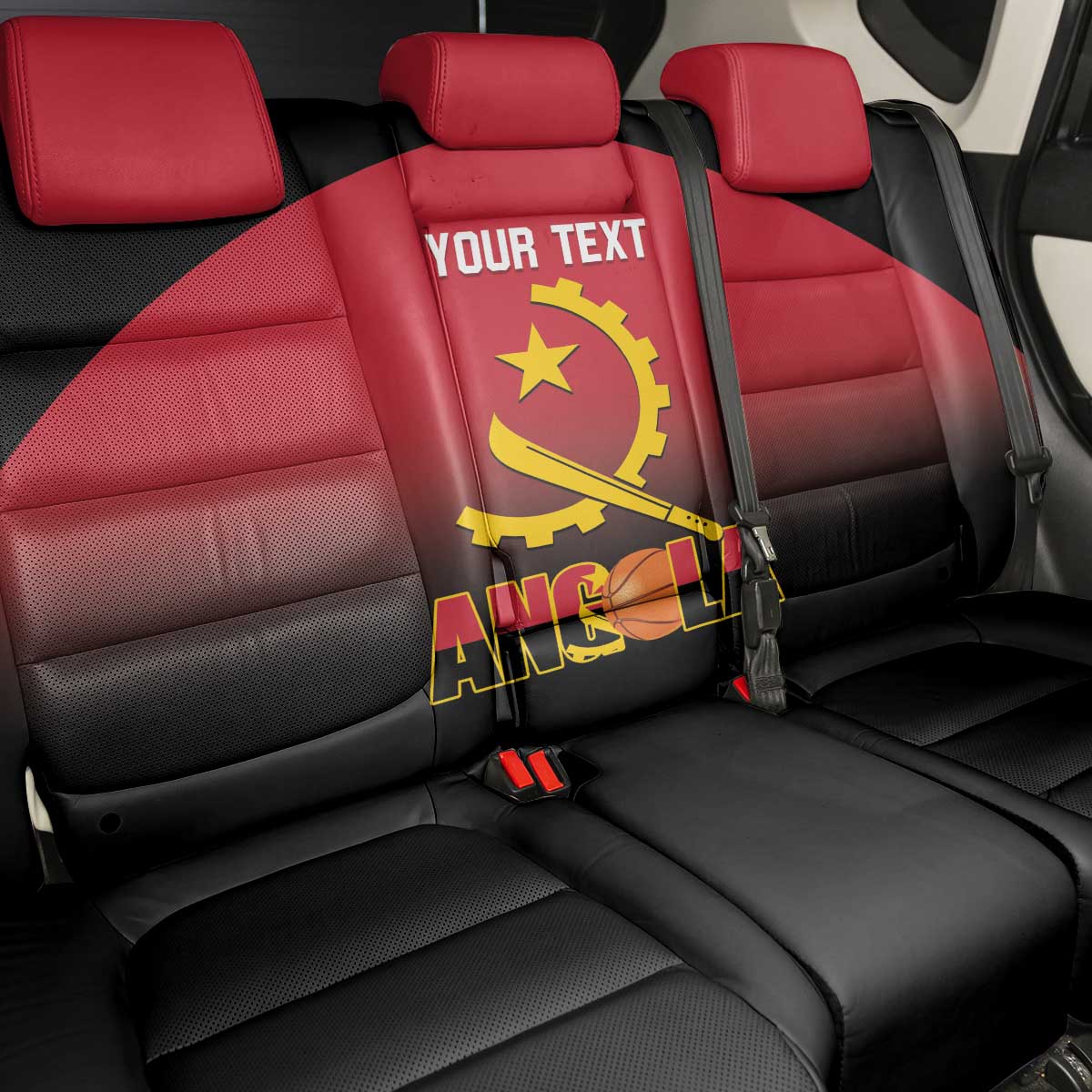 Angola Basketball Custom Back Car Seat Cover Go Champions Angolan - Wonder Print Shop