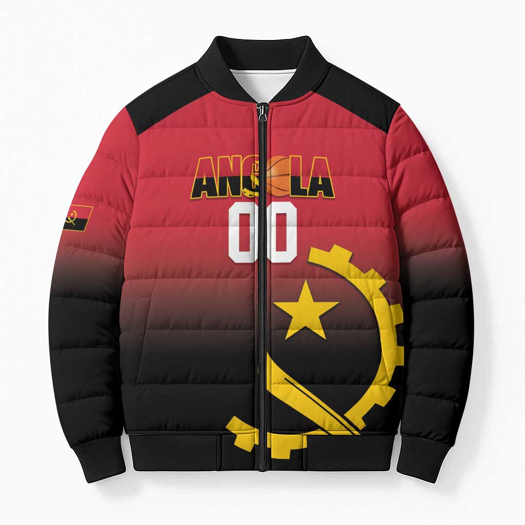 Angola Basketball Custom Bomber Puffer Jacket Go Champions Angolan - Wonder Print Shop