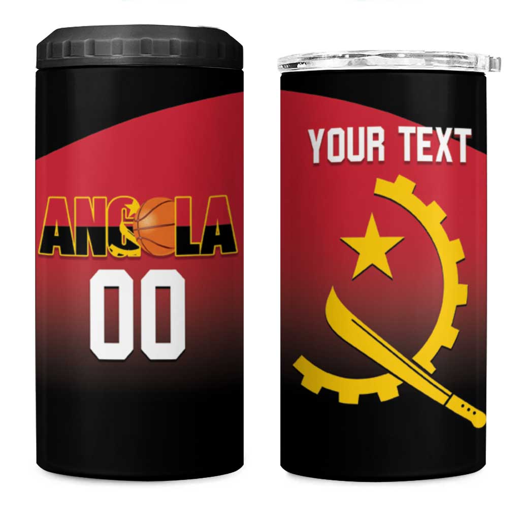 Angola Basketball Custom 4 in 1 Can Cooler Tumbler Go Champions Angolan - Wonder Print Shop