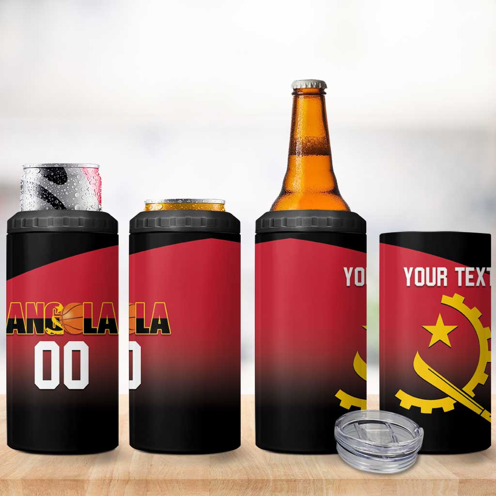 Angola Basketball Custom 4 in 1 Can Cooler Tumbler Go Champions Angolan - Wonder Print Shop