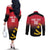 Angola Basketball Custom Couples Matching Off The Shoulder Long Sleeve Dress and Long Sleeve Button Shirt Go Champions Angolan - Wonder Print Shop